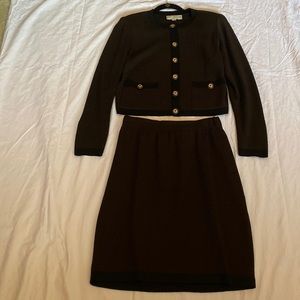 Saint John Knits 2 Piece Brown/Black Ensemble